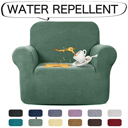 New AUJOY Stretch Chair Cover Water-Repellent Couch Covers Dog Cat Pet Proof Sofa Chair Slipcovers Protectors (Chair, Pea Green) Retails $70+