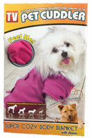 Pet Cuddler Super Cozy Body Pink Blanket W/Sleeves NIB Extra Small 5-7lbs 6"-7"