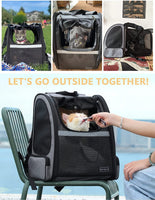 New Petsfit Cat/Dog Carrier with Great Ventilation, Portable Pet Travel Backpack for Hiking, Camping Hold Pets Up to 15 lbs!