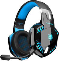 PHOINIKAS G2000 Gaming Headset for PS4, Xbox One, PC, Wired Over Ear Headphones with Detachable Noise Cancelling Mic, Bluetooth Wireless Headset only for Phone, Bluetooth Up to 12h, One-Click 7.1 Stereo Sound