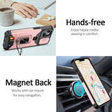 New Nvollnoe for iPhone 13 Heavy Duty Protective Case with Sliding Camera Cover and Card Holder, Screen Protector Magnetic Kickstand for iPhone 13(Rose Gold)