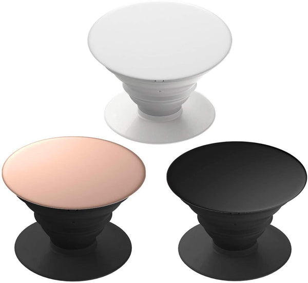 New 3 pack Phone Socket Premium Expanding Built-in Metal Phone Grip and Stand for Smartphone and Tablet Can Be Use with Magnetic Car Phone Mount (Tricolor)