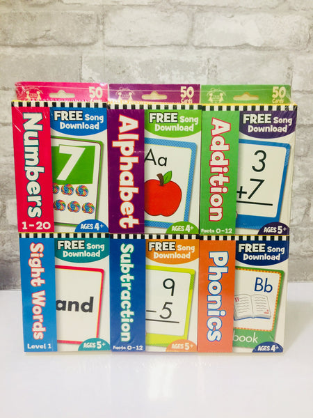 Set of 6 Phonics Flash Cards! Includes 300 larger size Flash Cards, 6 free song downloads