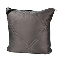 Packable Pillow Blanket - Branded, Grey/Black, Great for picnics, beach, camping, Packs neatly into a zippered square pillow, Retails $65+