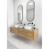 New Wayfair Unique Pill Shape Modern & Contemporary Vanity Mirror in Matte Black, Sz 40" X 16", Retails $280+