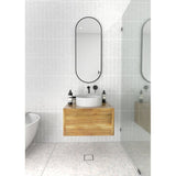 New Wayfair Unique Pill Shape Modern & Contemporary Vanity Mirror in Matte Black, Sz 40" X 16", Retails $280+