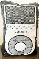 New The Original Pillow Play Speaker/Radio! Fun Ipod shaped pillow that plays music from your device or Radio, Batteries included!
