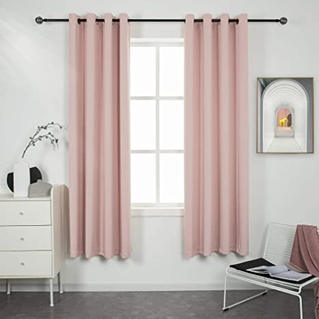 New Wayfair Solid Blackout Thermal Grommet Sliding Panel (Set of 2) by Best Home Fashion! Each Panel 52WX63L, Blush Pink, Retails $75+