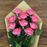 New in box! Great Quality! Look & Feel Real! FiveSeasonStuff Fake Roses Wedding Flowers Real Touch Silk Pink Artificial Flowers 12 Stems!