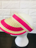 New Nordstrom's Women's Straw Woven Visor in Pink & Natural! One Size