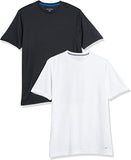 New Amazon Essentials Mens 2-Pack Performance Pintec T-Shirts, 1 Black, 1 White, Sz XL!