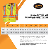 New Pioneer Heavy-Duty Hi Vis Surveyor Safety Vest, 12 Pockets, Radio Strap, Orange, Sz M