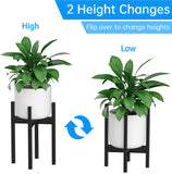 New Plant Stand, Mid Century Metal Plant Holder (Pot Not Included) Corner Indoor Outdoor Tall Black Flower Pot Holder, Fits 12 inch Pot