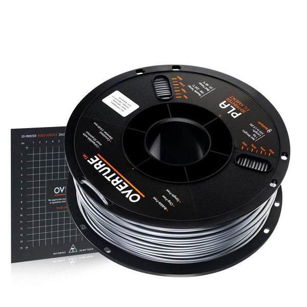 New in box! OVERTURE 2.85mm PLA Filament with 3D Build Surface 200mm × 200mm 3D Printer Consumables, 1kg Spool (2.2lbs), Dimensional Accuracy +/- 0.05 mm, Fit Most FDM Printer, Space Grey