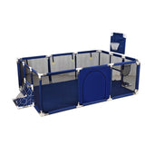 New Extra Large Play Yard for Babies and Toddlers Sturdy & Safe, a couple metal poles have dings from transport but doesn't affect use and do not see when built! Blue! Retails $360+