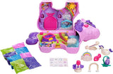 New Polly Pocket Unicorn Party Large Compact Playset with Micro Polly & Lila Dolls, 25+ Surprises to Discover & Fun Princess Party Play Areas: Bouncy House, Castle, Swings, Water Floatie & More
