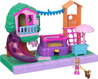 New Polly Pocket Pollyville Playground Adventure Playset, Micro Polly Doll, Treehouse, Slide, Bouncy Castle, Jungle Gym, Ice Cream Cart, Peaches Figure & More, Great Gift for Ages 4 Years Old & Up! Slight damage to package!