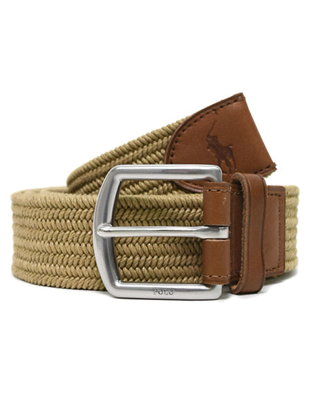 NEW WITH TAGS! POLO RALPH LAUREN 34MM BRAIDED FABRIC STRETCH BELT, SZ M! RETAILS $75+
