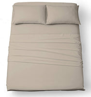 Brand new 200 Thread Count Cotton Poly Deep Pocket Sheet Set, Beige, Queen! Fits Mattresses up to 17"