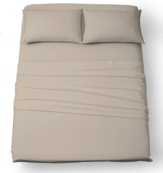 Brand new 200 Thread Count Cotton Poly Deep Pocket Sheet Set, Beige, KING! Fits Mattresses up to 17"
