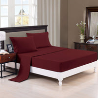 Brand new 200 Thread Count Cotton Poly Deep Pocket Sheet Set, Burgundy, Queen! Fits Mattresses up to 17"