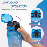 New Polygon 32oz Motivational Water Bottle with Time Marker & Removable Strainer to Remind You Drink More Water, Fast Flow, Leakproof BPA Free Sport Water Bottle for Fitness and Outdoor