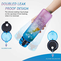 New Polygon 32oz Motivational Water Bottle with Time Marker & Removable Strainer to Remind You Drink More Water, Fast Flow, Leakproof BPA Free Sport Water Bottle for Fitness and Outdoor