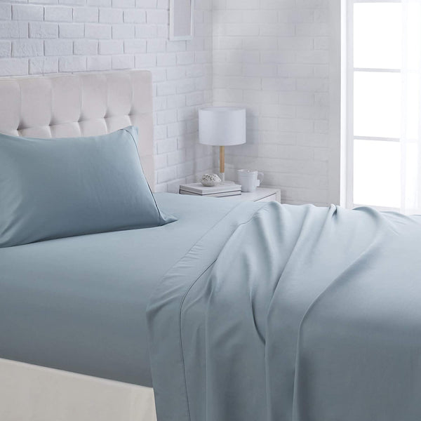 Brand new 200 Thread Count Cotton Poly Deep Pocket Sheet Set, Spa Blue, Queen! Fits Mattresses up to 17"