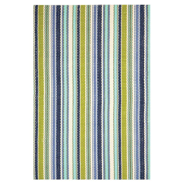 New Wayfair Dash & Albert Pond Stripe Striped Handmade Handwoven Blue/Green Indoor / Outdoor Area Rug, 2Ft X 3Ft! Retails $96+