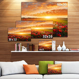 Beautiful Poppy Field at Sunset' Photographic Print on Wrapped Canvas 8"H X 12"W, Retails $50+ on Sale!