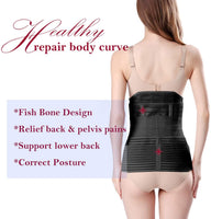 3 in 1 Postpartum Support - Recovery Belly/waist/pelvis Belt Shapewear Slimming Girdle (One Size, Black)
