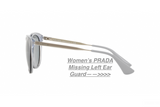 Brand new Women's Grey PRADA Sunglasses Prada Cinema PR 17SS (UFV3C2) Missing left side behind ear guard! Retails $340+