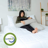 New PharMeDoc Pregnancy Pillow U-Shape Full Body Maternity Support Detachable Extension (Grey Jersey Cover)