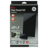 New in box! GE Pro Flat Indoor TV Antenna, 30 Mile Antenna, Slim Home Decor, Digital, HDTV Antenna, Smart TV, 4K 1080P VHF UHF, Coaxial Cable, Black