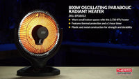 New in box! Profusion 800W Oscillating Parabolic Radiant Heater Black