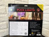 MultiTech Solutions 4 LED Remote Controlled Puck Lights! Bright, Long-Lasting and Easy to Install!