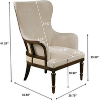 Brand new French Country Pulaski Wood Framed Wingback Arm Chair in Latte Cream, Retails $875+