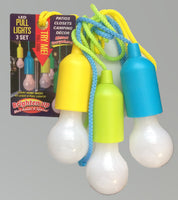 Battery Operated LED Pull Down Light Bulb (Pack of 3)! Super bright LED Pull Down Light Bulb requires no electric cords and can hang just about anywhere