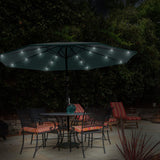 Amazing Solar LED Pure Garden Patio Umbrella – 10 Foot Deck Shade with Solar Powered LED Lights Crank Tilt & Fade Resistant, UV Protection Canopy (Hunter Green) Retails $550+