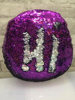 12 Inch Round Magic Mermaid Pillow - Purple/Silver Sequins!