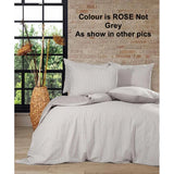 New Wayfair Quinter Egyptian Certified Cotton 400 TC Double Face Reversible 3 Piece Duvet Cover Set, Rose in KING! Retails $221+