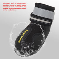 New QUMY Set of 4 Waterproof Dog Boots with Reflective Strips - Heavy Duty Non-Slip Sole - Black - Size 2! For 18-27 Lb Dogs!