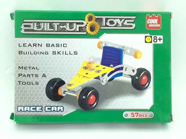 Built Up Toys Race Car Set Cool Builders Erector Type Set Complete w/Tools Age8+