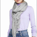 Rag & Bone Women's Buckley Lurex Scarf - Grey-Oversized! Has some small imperfections in the knit not noticeable when wearing, 2 small holes where tag was attached, Retails $195+