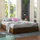 Brand new in box! Full Ralston Storage Bed with side drawers, slight damage on bottom from shipping does not affect its use,Size is Full/Double! Mattress NOT included! Retails $497 w/tax!