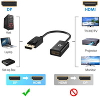 New in box! Rankie DisplayPort (DP) to HDMI Adapter, 4K Resolution Converter with Audio, Black