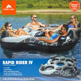New in sealed box! Rapid Rider IV by Ozark Trail! Inflatable 4 Person Water River Raft Rapid Rider W Cup Holders & Ice Holder