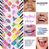 New Blossom Scented Roll on Lip Gloss, Infused with Real Flowers, Made in USA, 0.20 fl. oz./5.9ml, Raspberry