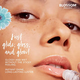 New Blossom Scented Roll on Lip Gloss, Infused with Real Flowers, Made in USA, 0.20 fl. oz./5.9ml, Raspberry