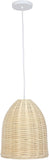 New Elegant Designs PT1007-NAT Rattan Ceiling Light Pendant, Natural